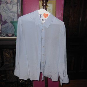 Amanda Smith Petites Silk Button up - Long Sleeve Blouse Light Purple